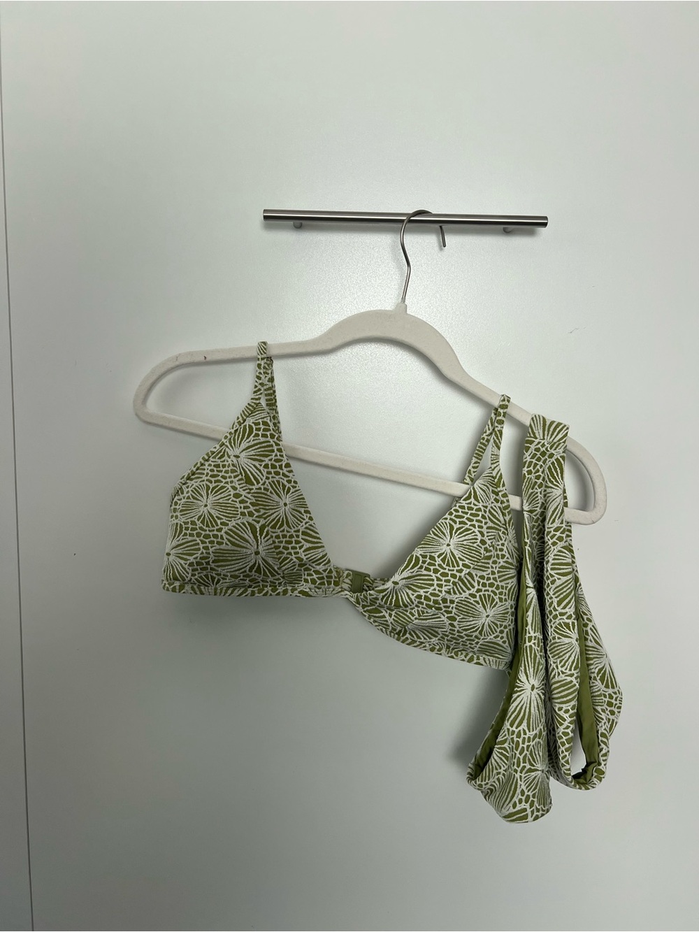 Blackbough Olive Green Floral Triangle Bikini Top